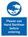 Gebruik Hand Sanitiser voordat u