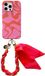 AVY Hoesje Met Telefoonkoord | Geschikt voor Apple iPhone 16 Pro | Compatibel met MagSafe | Hard Shell Back Cover | Stijlvol Bijpassend Koord 32CM | Rosé Twist | Roze
