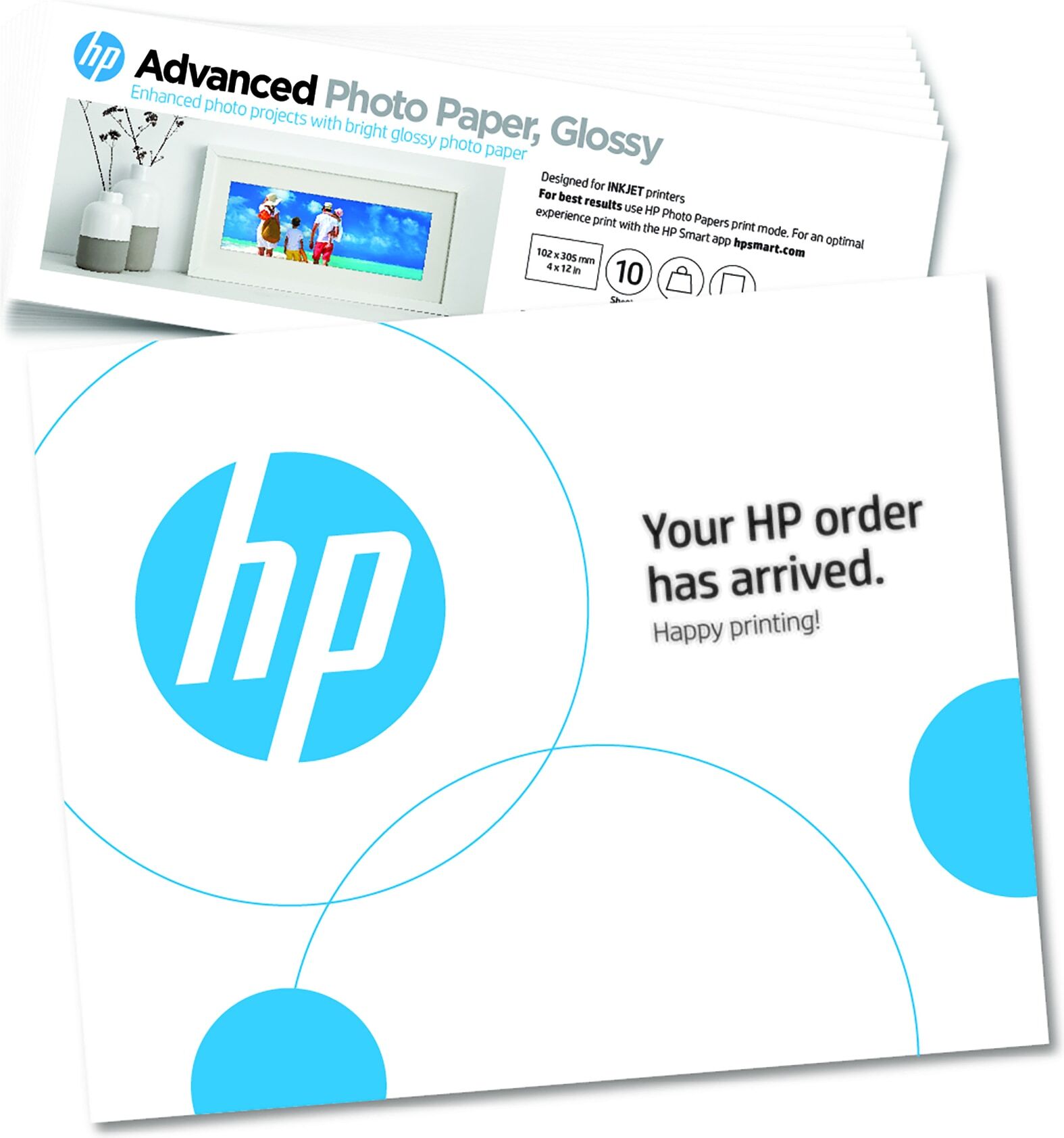 HP Advanced Photo Paper, glanzend, 65 lb, 4 x 12 inch (101 x 305 mm), 10 vellen