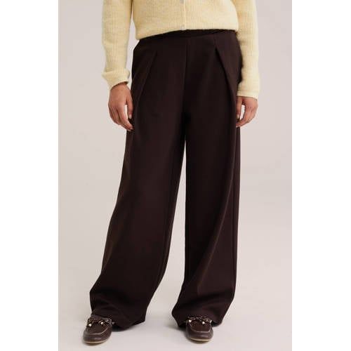 WE Fashion wide leg joggingbroek - bruin