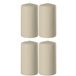 Enlightening Candles Cilinderkaars stompkaars - 4x - beige - D6 x H15 cm - 58 branduren - Dikke kaarsen - Voor kandelaar of plateau