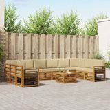 vidaXL Buiten bank set 11 st Natuurlijk en Beige