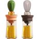 Sans marque Distributeur de bouteille d'huile 2 en 1 - Avec brosse applicateur en silicone - 180ml - Brun+Vert Orange
