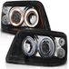 VW T5 Phares avec design "angel eyes", noir, 2003-2009