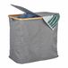 Relaxdays Panier à linge double - Bambou - Tissu - 2 compartiments - 74 L - Portable - Salle de bain