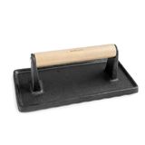 Lacor Hamburgerpers, rechthoekig, magma, gietijzer, berkengreep, PFOA-vrij, geribbeld oppervlak, 23 x 11 cm