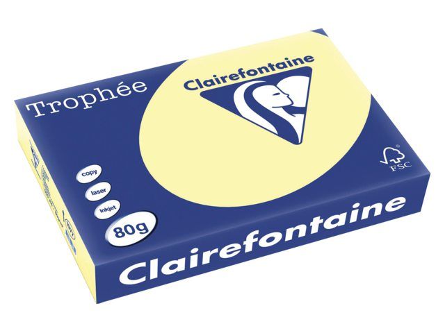Trophee Kopieerpapier A4 80gr geel 500vel