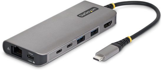 StarTech.com USB-C naar HDMI Multiport Adapter met 140W PD Charging, 4K 60Hz, 5-Poort USB 5Gbps Hub, GbE, Type-C Mini Dock voor MacBook / Dell / ThinkPad / HP