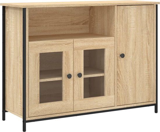 VidaXL Dressoir 100x35x75 cm bewerkt hout sonoma eikenkleurig