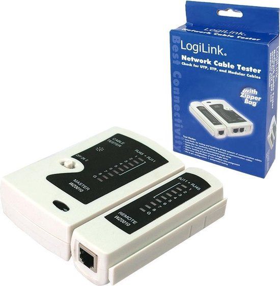 LogiLink Kabeltester voor RJ-11, RJ-12, RJ-45 - WZ0010 - Wit