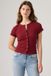 Levi's Rory T-shirt boutonnée - Femme - S - Rouge / Warm Cabernet