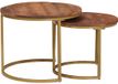 vidaXL Nesting Koffietafels Set van 2 Honingbruin Hout 50 x 50 x 40 cm