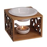 Singeek Keramische etherische oliebrander diffuser, holle bloemen theelichthouder aromatherapie olie warmer, vakantie huisdecoratie Valentijn (gunstige wolk)