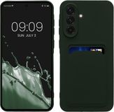 kwmobile Samsung Galaxy A56 5G hoesje met pasjeshouder - TPU case donkergroen