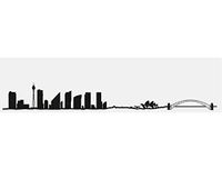 The Line Sydney metalen silhouet, wanddecoratie