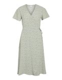 VILA Jurk VILOVIE Korte Mouwen V-hals Gestreept Desert Sage 40