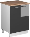 Vicco Wastafelkast Fame-Line, Antraciet Hoogglans/Wit, 60 cm