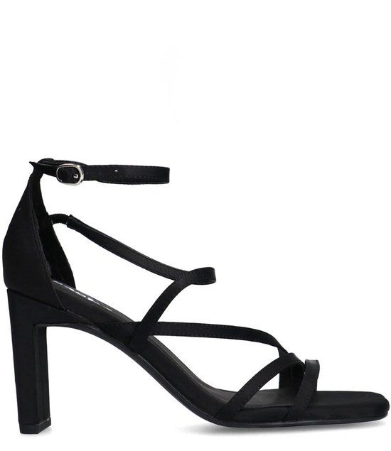 Sacha - Dames - Zwarte sandalen met hak - Maat 41