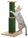 Poteau griffoir en carton pour chat - Petit poteau griffoir (XS) - Poteau en bois solide - Avec jouet suspendu - Compatible chatons et chats adultes - Vert