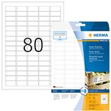 HERMA 10901 powerlabels A4 zelfklevend, bedrukbaar, extreme sterk klevende universele etiketten, 2.000 etiketten voor printer, wit