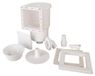 GRE Écumoire pour piscine, version acier, modèle standard, blanc, avec buse de refoulement