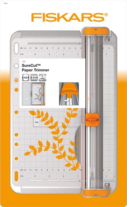 Fiskars SureCut Snijmachine A5 - 22 cm - Oranje/Transparant