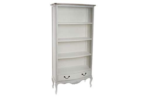 DRW Boekenkast met 2 laden en 3 planken, 85 x 35 x 180 cm, wit en naturel