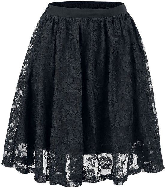 Gothicana by EMP Gothicana Zwarte platenrok van kant - Dames - S