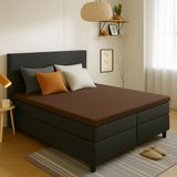 Saphira ESSENTIALS Badstof Topper Hoeslaken – Bruin – 180/200x200/220 cm – 20 cm Matrashoogte – 360° Rondom Elastiek – Luxe Comfort & Perfecte Pasvorm