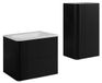 3E 3xE living.com 3xE living Ensemble salle de bain vasque + demi-colonne 60 cm, noir