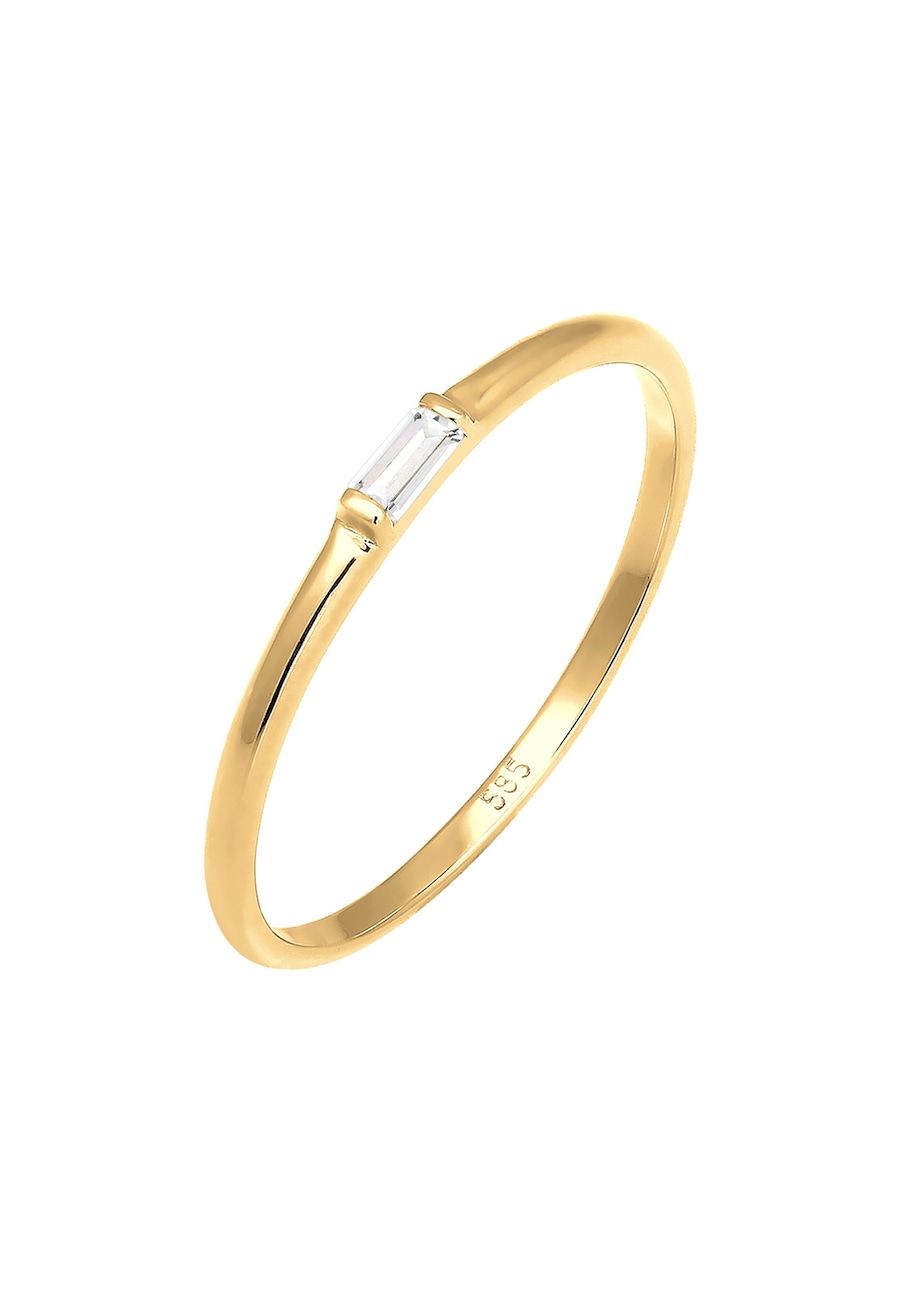 Elli PREMIUM Ring Dames Verloving Liefde Filigraan Topaas 585 Geel Goud