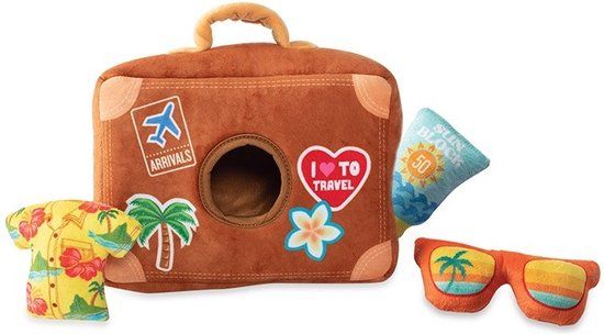 Fringe Studio Pack Your Bags hondenspeelgoed - Pluche - Bruin - One size
