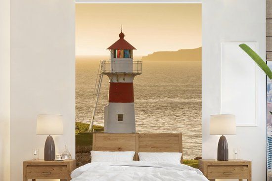Nr1Wallpaper Fotobehang Vuurtoren in Tórshavn - 145 x 220 cm - Vliesbehang