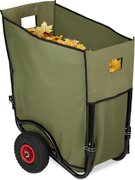 Relaxdays tuinkar groot - tuintrolley 160 liter - tuinafvalzak - tuinwagen - inklapbaar