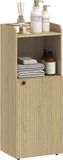 Homcom Bathroom Floor Cabinet - Spaanplaat, MDF - 40L x 31B x 104H cm - Eiken