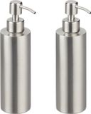 Merkloos Relaxdays Zeeppompje, set van 2, RVS, 300 ml, Zilver