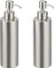 Merkloos Relaxdays Zeeppompje, set van 2, RVS, 300 ml, Zilver