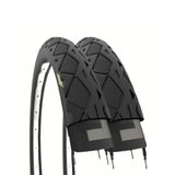 Ecovelò Banden 26 x 1,50 (40-559) Slick banden voor MTB Mountainbike Hybrid, 2 unisex volwassenen, zwart, eenheidsmaat