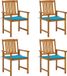 Acacia bois massif chaises de jardin 4 pcs avec coussins