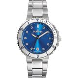 Dugena 4461101 Lady Diver Polshorloge Dames Kwarts Zilverkleurig Staal Blauw