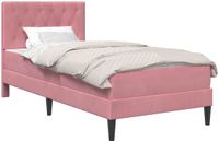 vidaXL Cadre de lit avec matelas avec tête de lit Rose 80 x 200 cm Velours