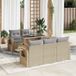 Maison Exclusive - Ensemble de jardin, 6 pièces, avec coussins, beige, en polyrotin