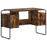 vidaXL Bureau met opbergruimte, gerookt eikenhout, 120 x 50,5 x 75,5 cm