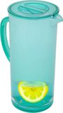 5Five Sapkan/schenkkan karaf - blauw - met deksel - 1950 ml - kunststof