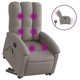 VidaXL Sta-op-massagestoel elektrisch verstelbaar stof taupe