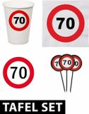 Shoppartners 70 jaar stopbord tafel versiering set