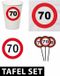 Shoppartners 70 jaar stopbord tafel versiering set