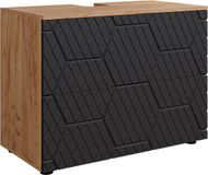 Vicco Irma Wastafelonderkast – 41 x 58.6 cm met 2 laden Antraciet met honingraatstructuur