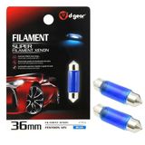 D-Gear 1202493 Soffitte Siluro 12V blauw kentekenplaatverlichting of binnenverlichting 10 x 36 mm