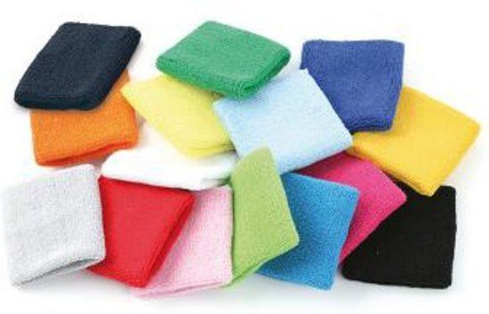 Myrtle Beach Zweetbandjes gekleurd voor de pols zwart - 8718758169505